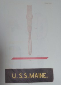 Knife lanyard, cap tally, continuous service stripe