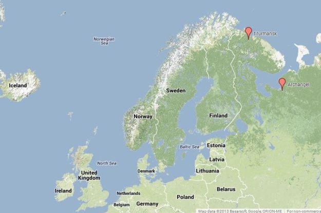 Murmansk and Archangel, area of operations, May to November 1918